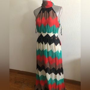 Art &Co long Dress sleeveless multi colors beautiful design